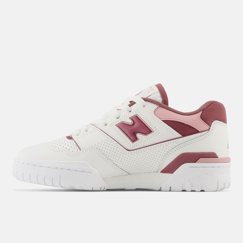 Tenis Casual Feminino 550 Branco e Vinho New Balance