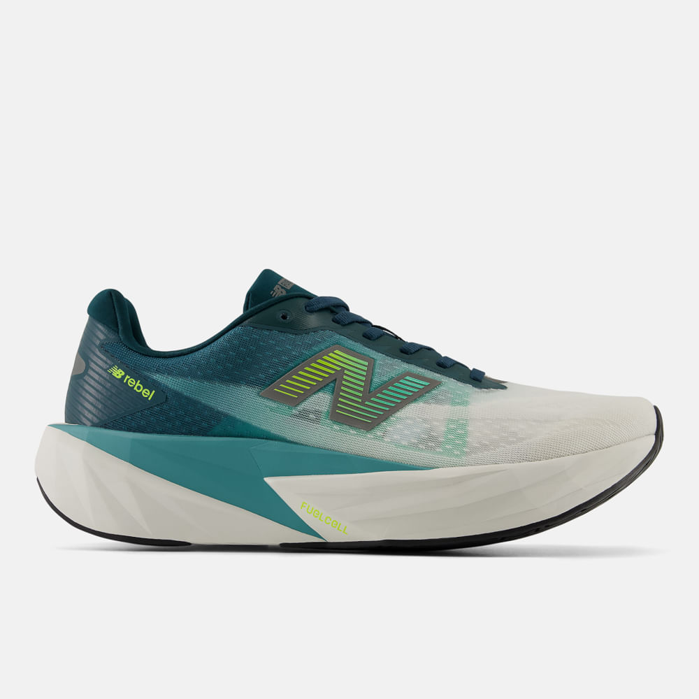 Tênis New Balance Fuelcell Rebel v5 Masculino Preto e Verde